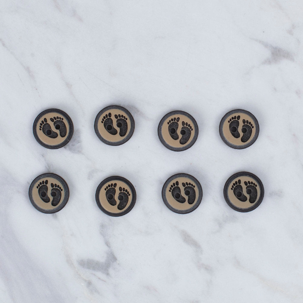 Loren Crafts 8'li Ayak İzi Şekilli Düğme - 0016